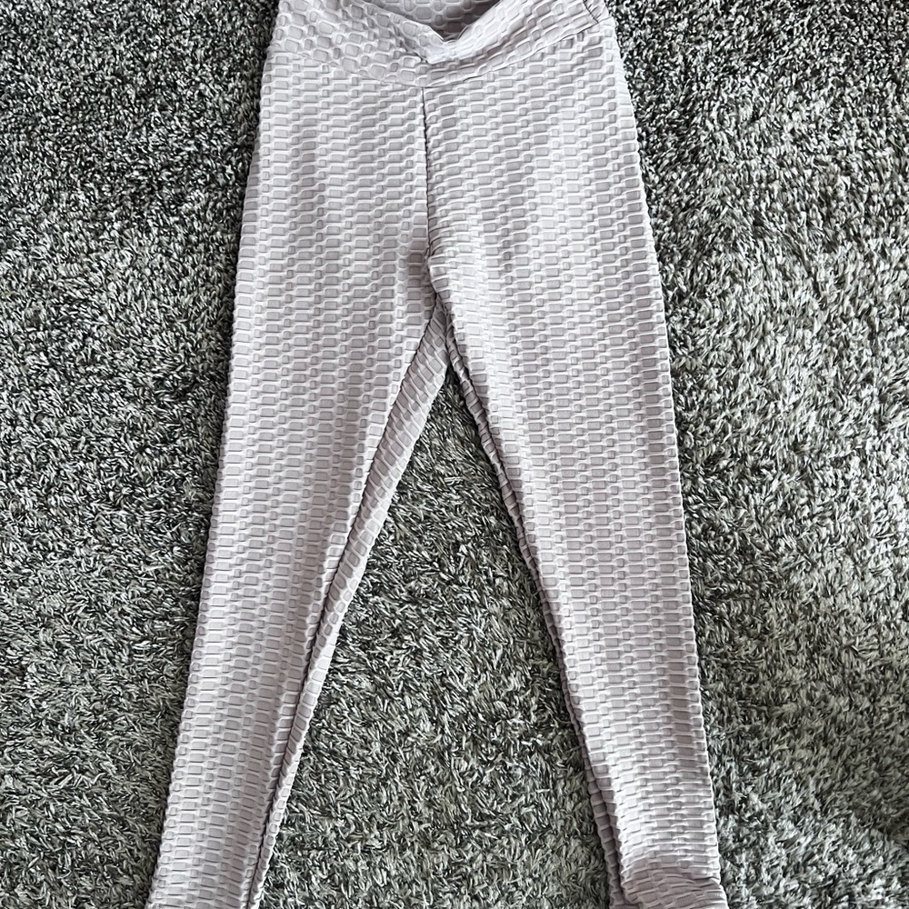 Light Gray Textured Leggings
